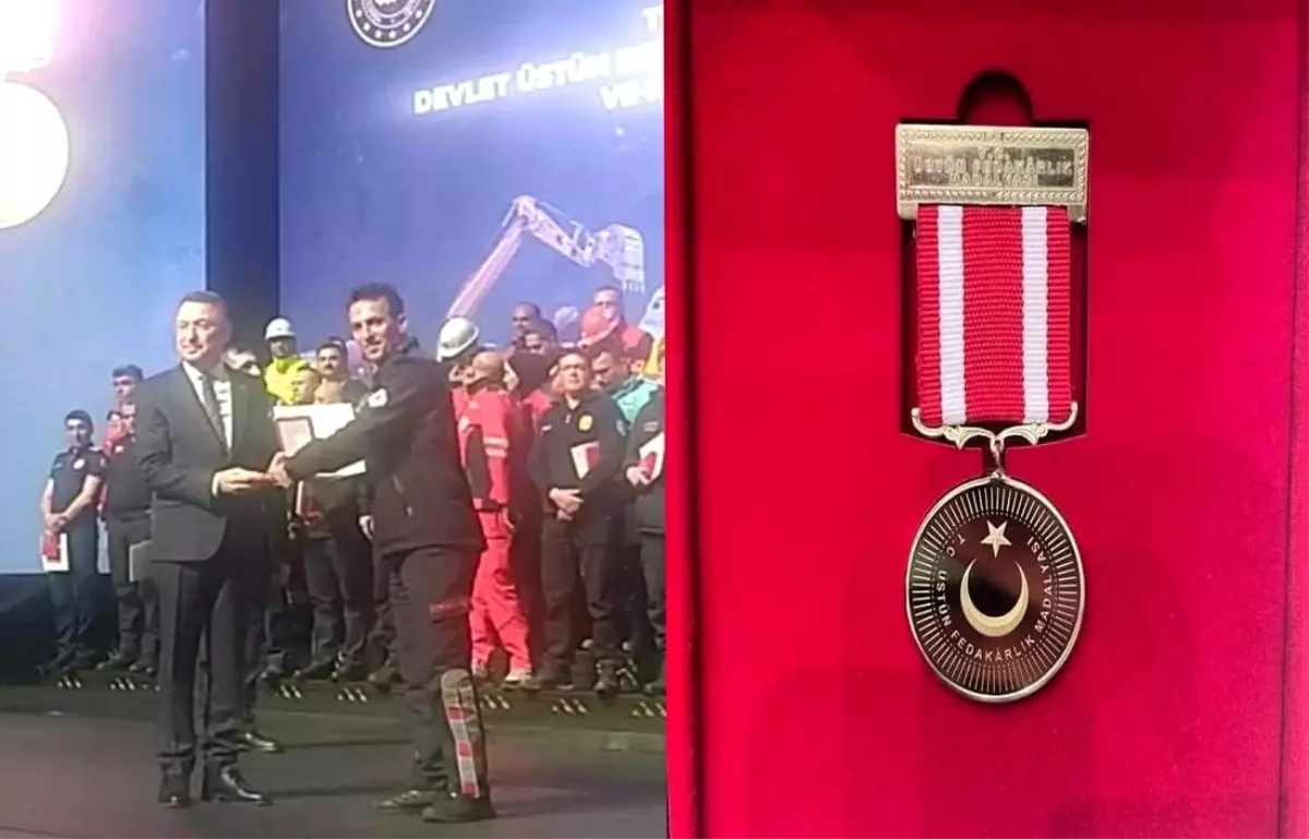 Erzincan itfaiye ekibine Devlet Üstün Fedakarlık Madalyası ve Nişanı verildi