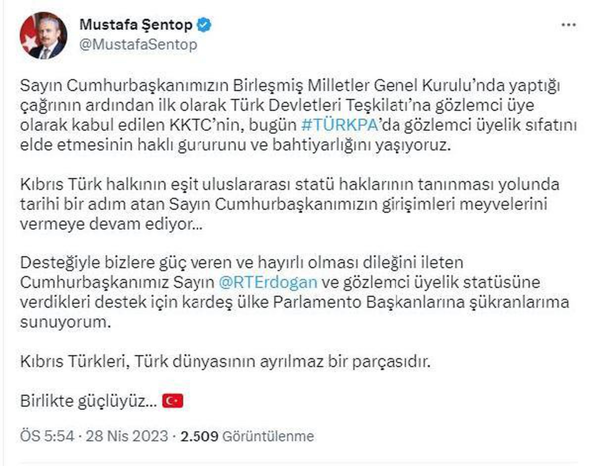 TBMM Başkanı Şentop: Türk devletleri anahtar konumundadır (2)