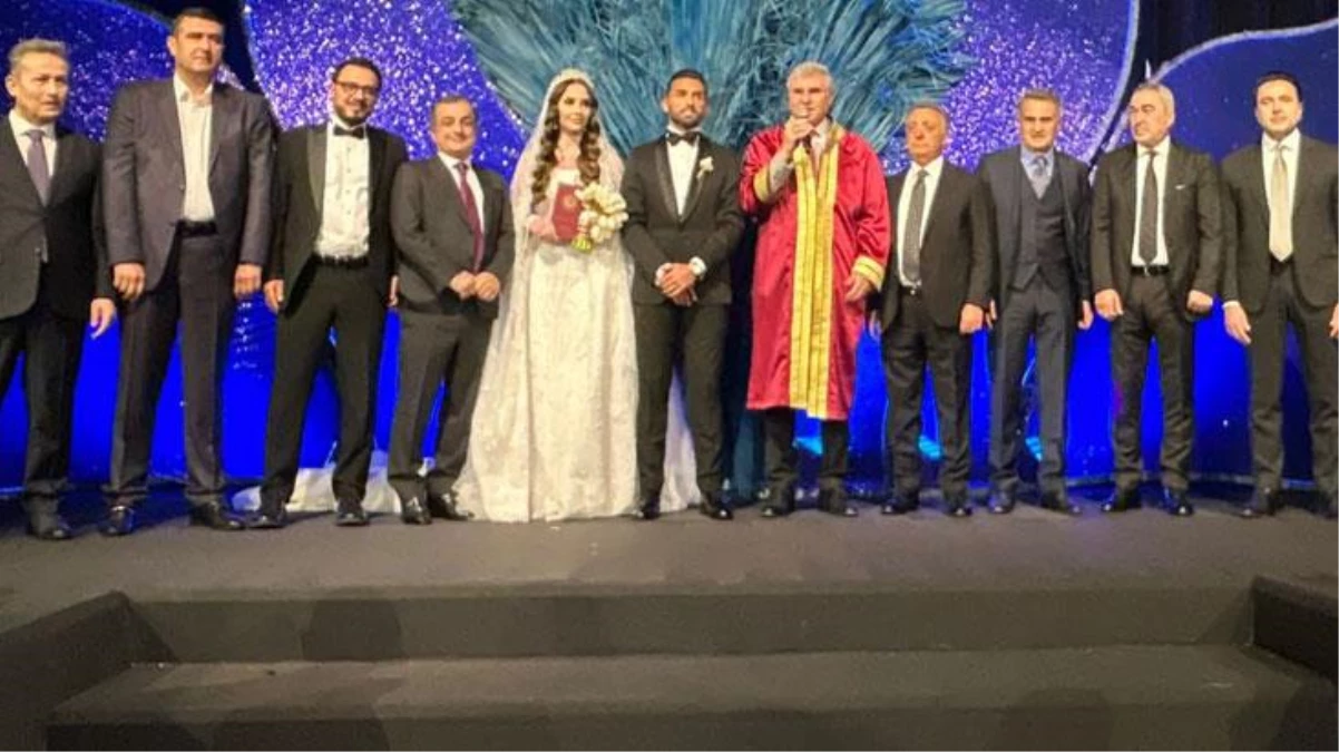 Beşiktaşlı Umut Meraş\'ın düğününde Başkan Çebi\'nin verdiği nasihat geceye damga vurdu