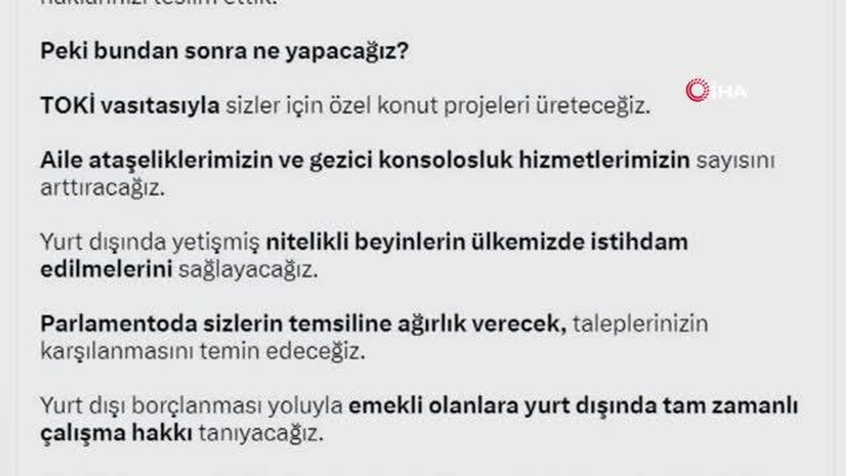 Cumhurbaşkanı Erdoğan\'dan Yurt Dışında Yaşayan Türk Vatandaşlarına Müjde