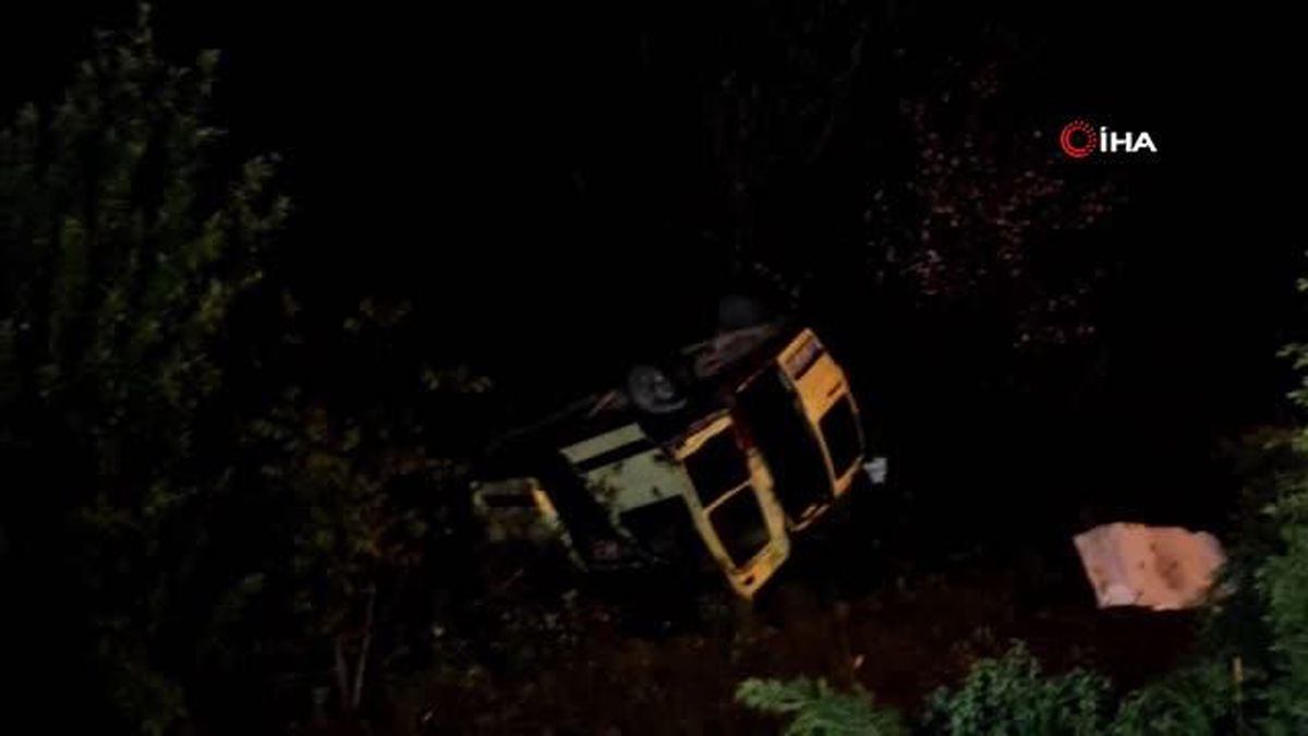 Ehliyetsiz sürücü şarampole uçtu: 2 yaralı