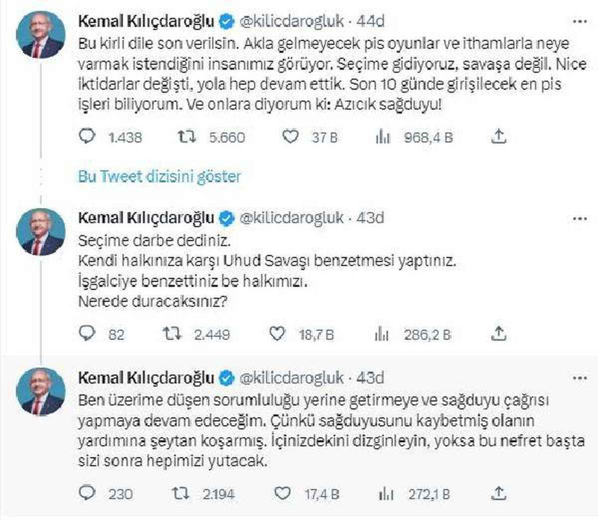Kılıçdaroğlu: Seçime gidiyoruz, savaşa değil