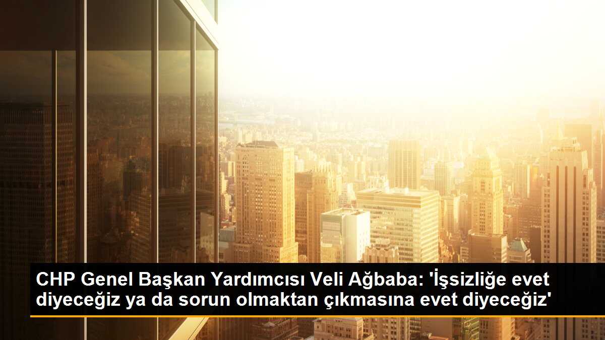 CHP Genel Başkan Yardımcısı Veli Ağbaba: \'14 Mayıs\'ta İşsizliğe Evet Diyeceğiz Ya Da İşsizliğin Bir Sorun Olmaktan Çıkmasına Evet Diyeceğiz\'