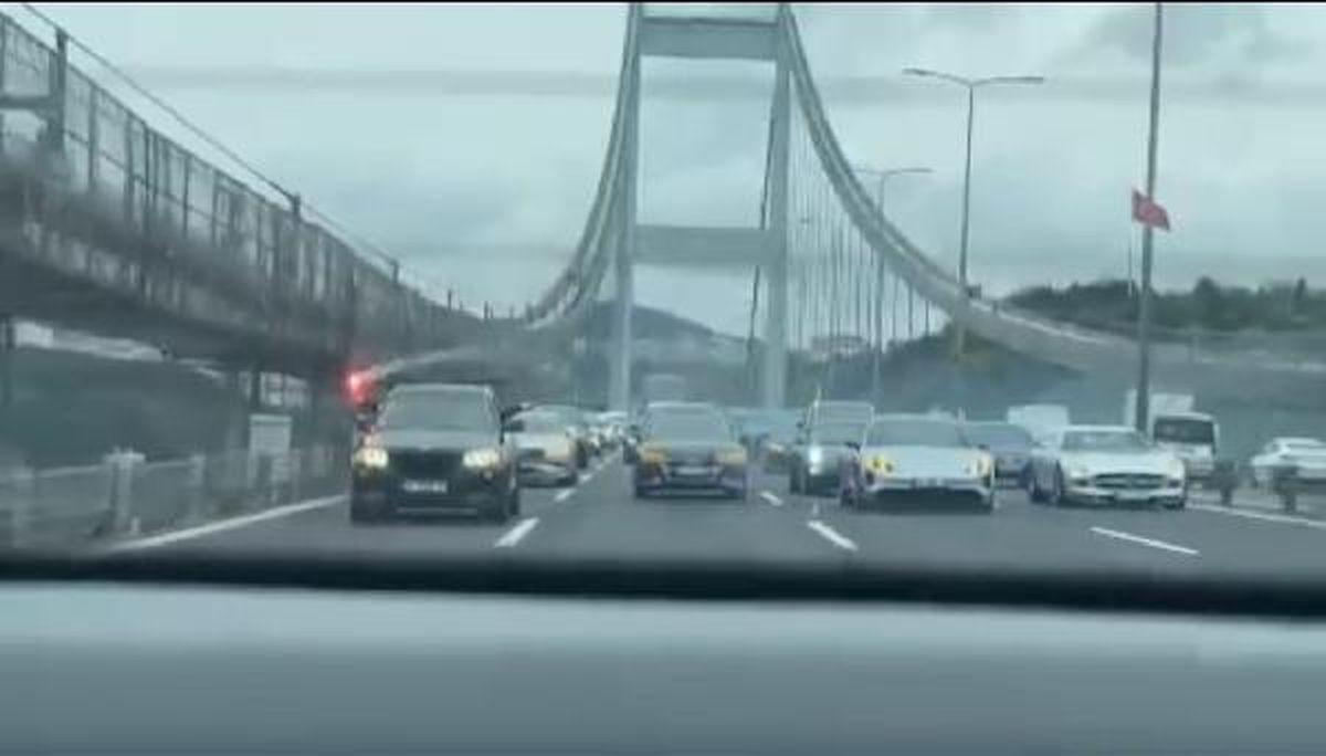 FSM Köprüsü\'nde düğün konvoyu trafiği yavaşlattı