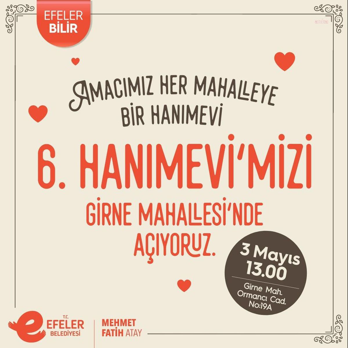Efeler Belediyesi Altıncı Hanımevi\'ni Açıyor