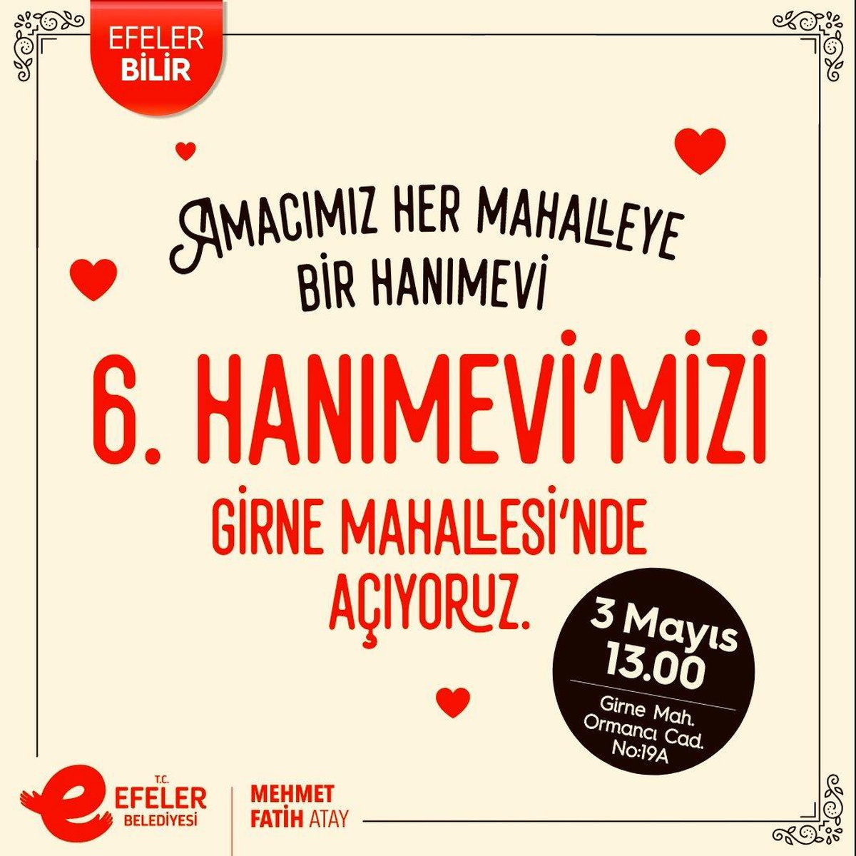 Efeler\'de 6\'ncı Hanımevi açılış için gün sayıyor