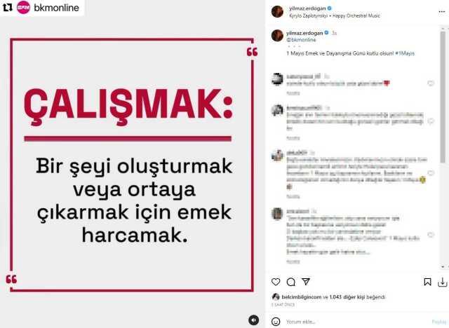 Ünlü isimlerin 1 Mayıs Emek ve Dayanışma Günü paylaşımları