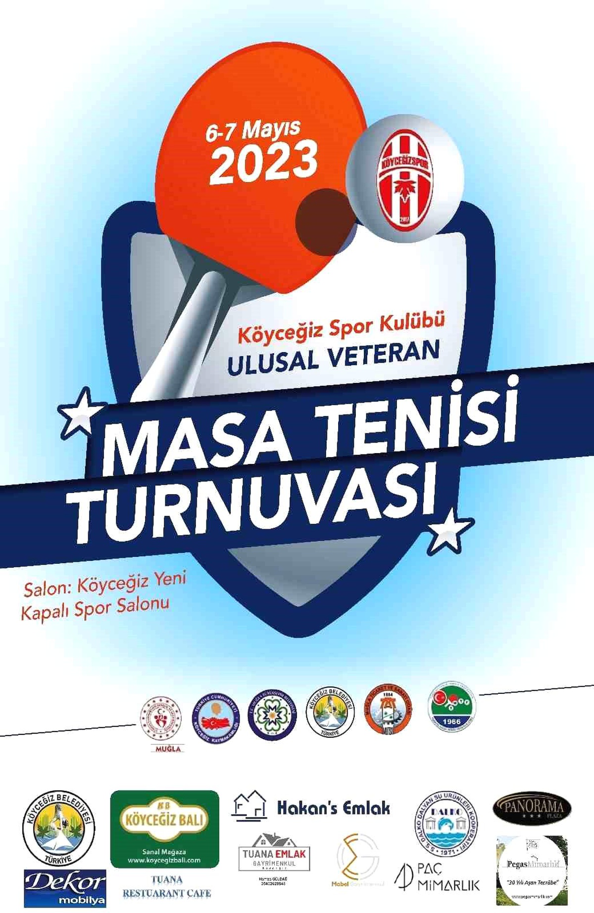 Muğla\'da 2. Ulusal Veteran Masa Tenisi Turnuvası Başlıyor