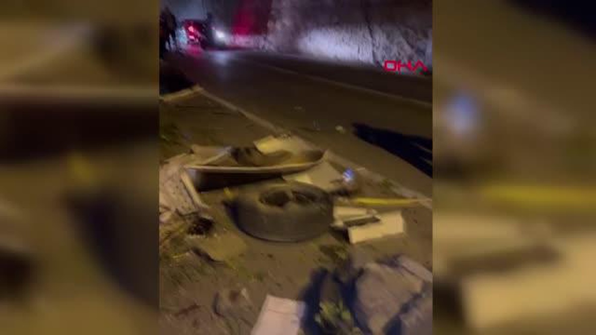 SARIYER\'de Kamyon Bahçeye Uçtu: Şoför Hafif Yaralı