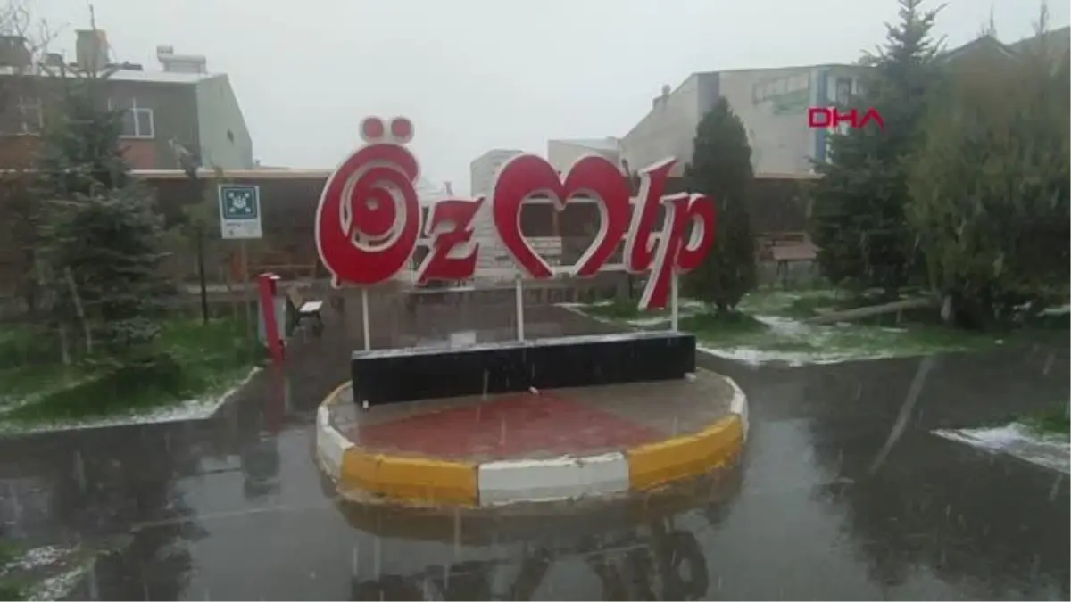 VAN\'ın Özalp ilçesinde dolu yağışı çevreyi beyaza bürüdü