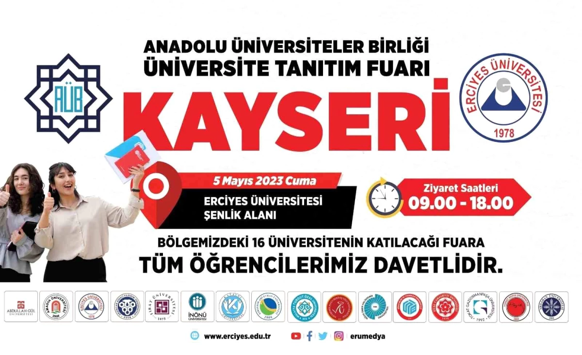 AÜB Üniversite Tanıtım ve Tercih Fuarı Kayseri\'de Gerçekleştirilecek