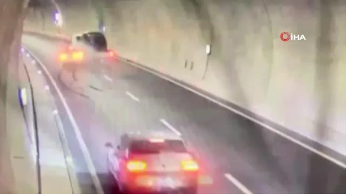 Ayvacık tünellerindeki ölümlü trafik kazası kamerada