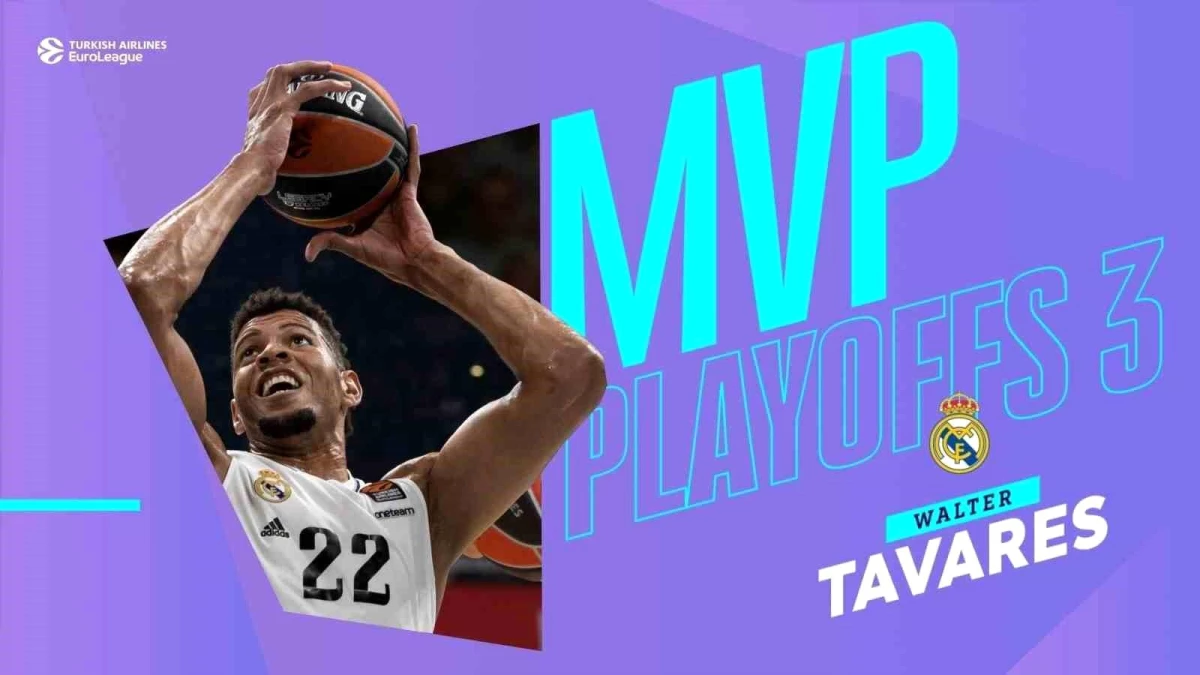 THY Euroleague play-off 3. maçlarının MVP\'si Real Madrid\'in Walter Tavares oldu