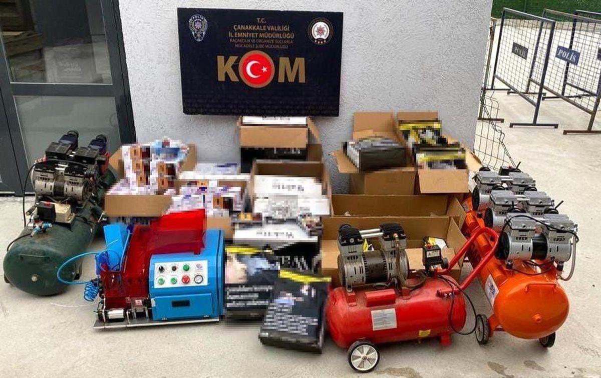 Çanakkale\'de Kaçak Sigara Operasyonu: 35 Bin Sigara ve 59 Bin Makaron Ele Geçirildi