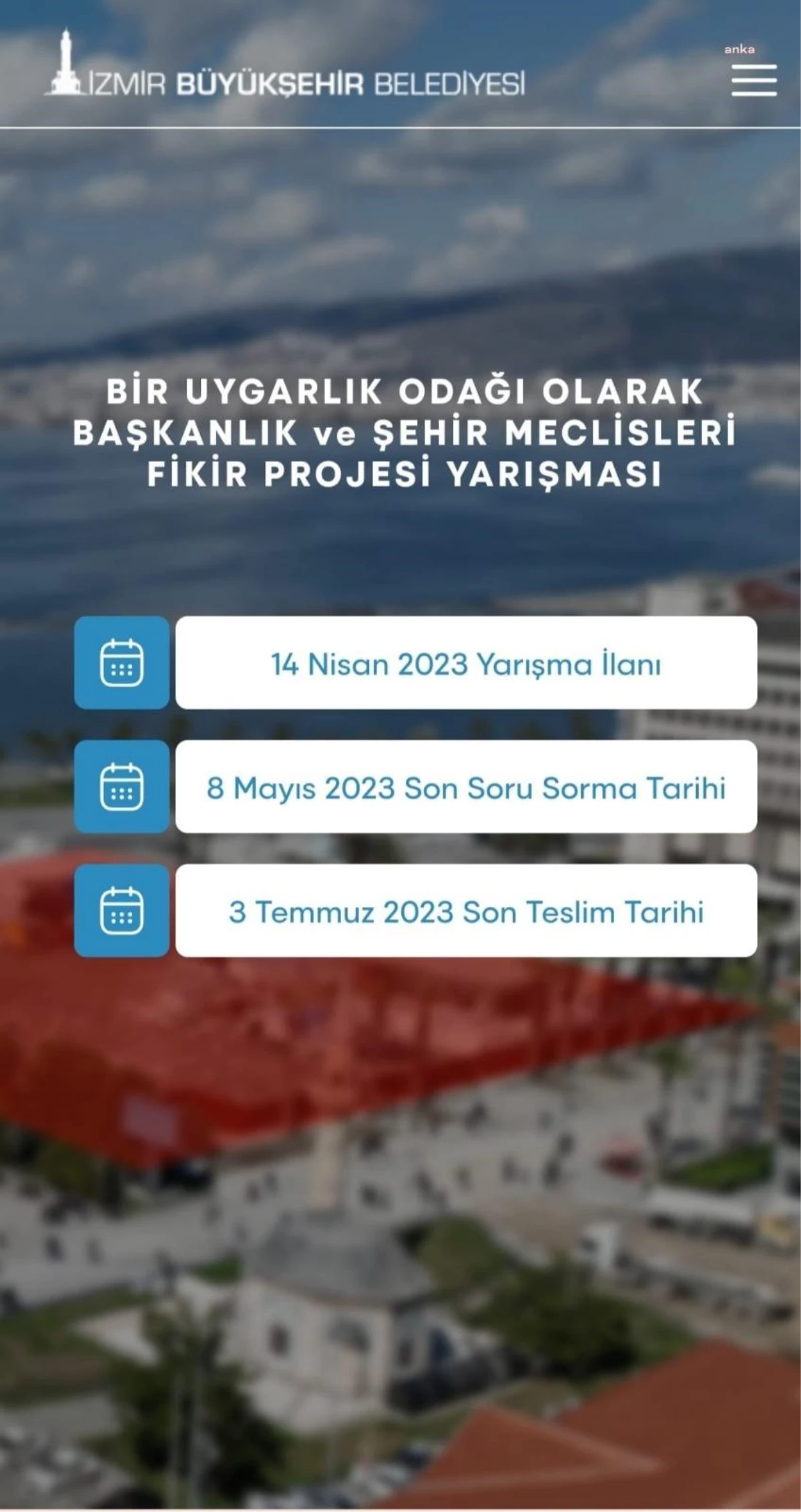İzmir Büyükşehir Belediyesi, Anıt Yapı İçin Fikir Projesi Yarışması Düzenliyor