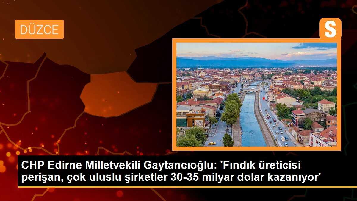 CHP Edirne Milletvekili Gaytancıoğlu: \'Fındık üreticisi perişan, çok uluslu şirketler 30-35 milyar dolar kazanıyor\'
