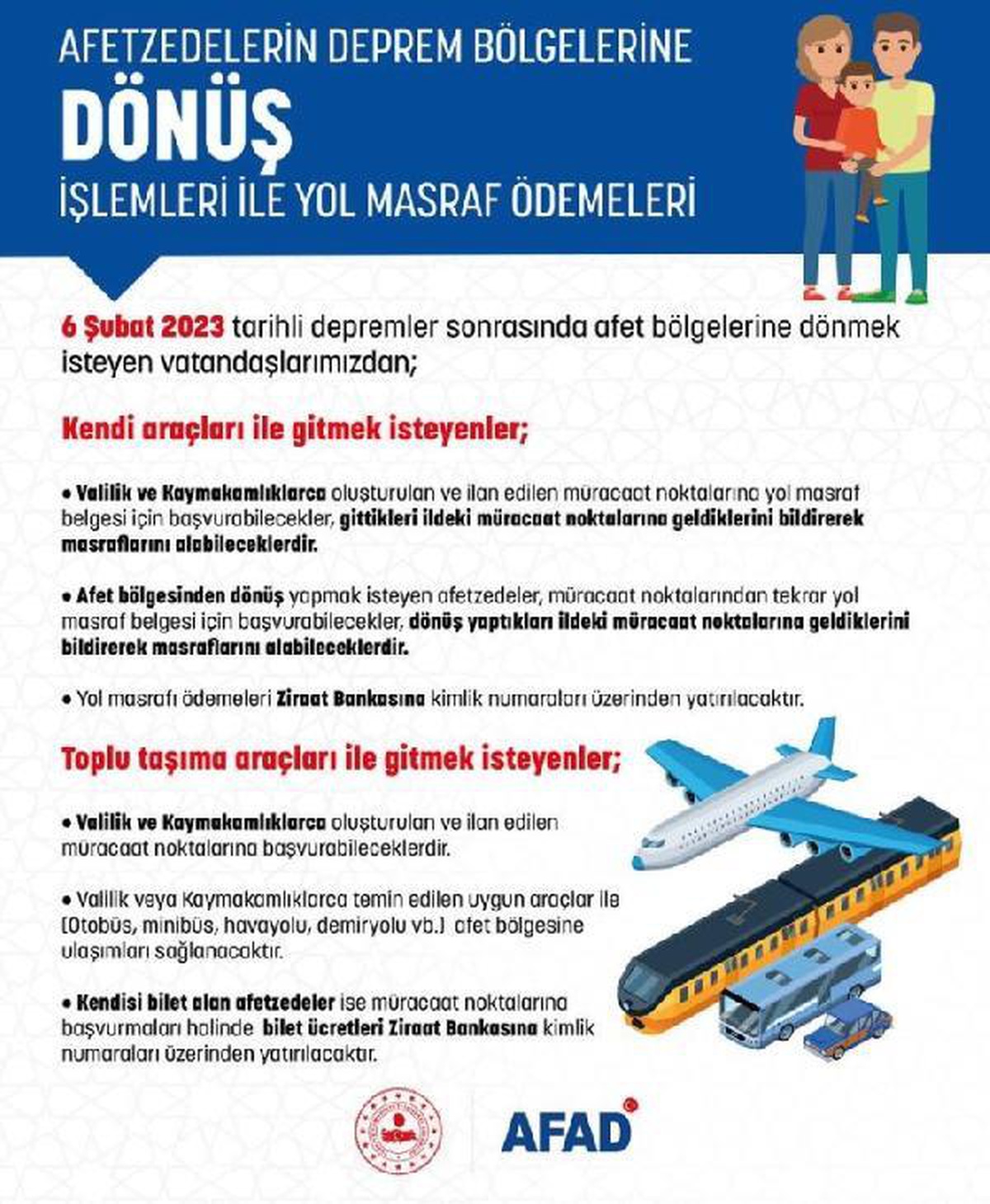 Depremzedelere Ulaşım Yardımı Ayrıntıları Belli Oldu