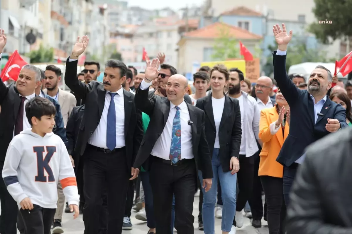 İzmir Büyükşehir Belediye Başkanı Tunç Soyer ve CHP İzmir İl Başkanı Şenol Aslanoğlu, Dikili\'yi ziyaret etti