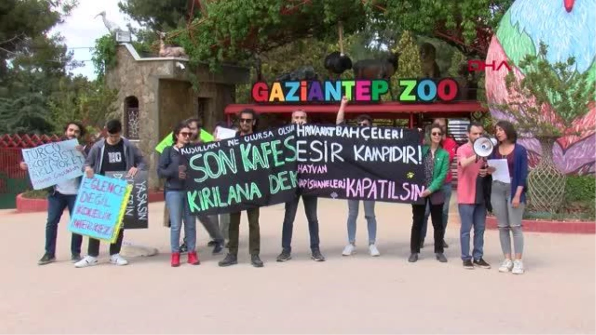 Gaziantep\'te Hayvan Hapishaneleri Kapatılsın Platformu Hayvanat Bahçesi Önünde Toplandı
