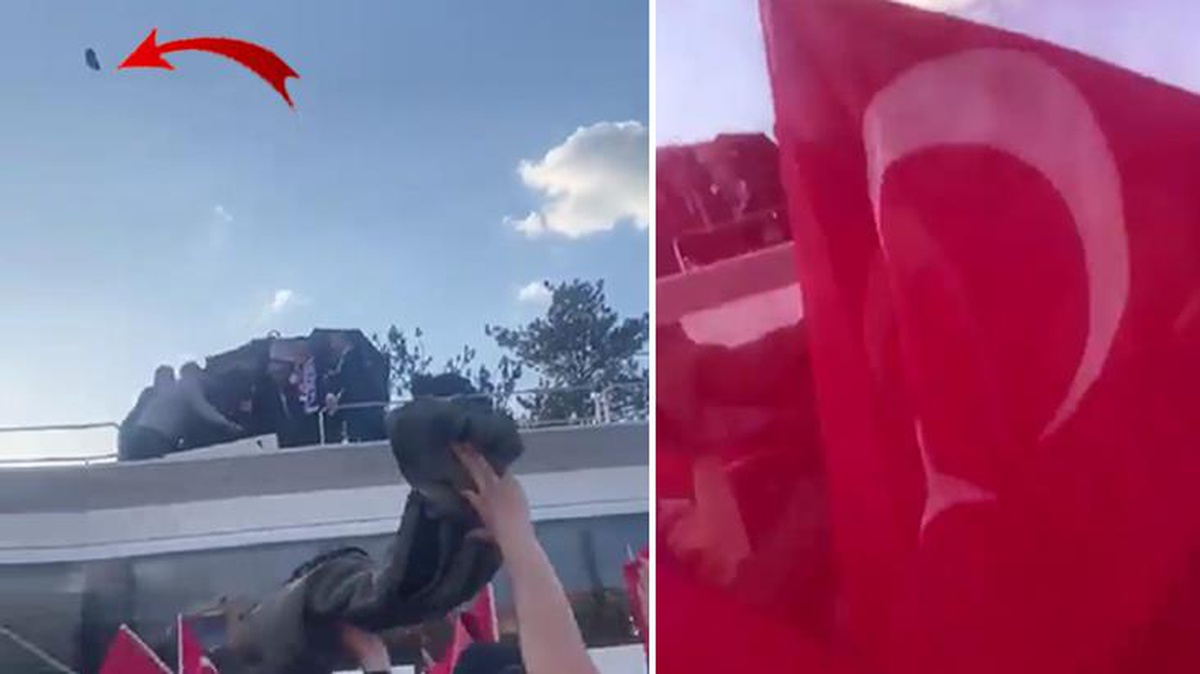 Erzurum\'da miting düzenleyen İmamoğlu\'na ve alandaki vatandaşlara yapılan saldırının en net görüntüleri