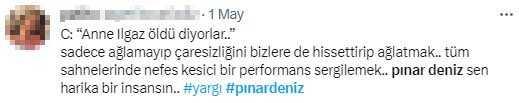 Pınar Deniz, Yargı dizisindeki başarılı performansıyla izleyicilerden tam not aldı