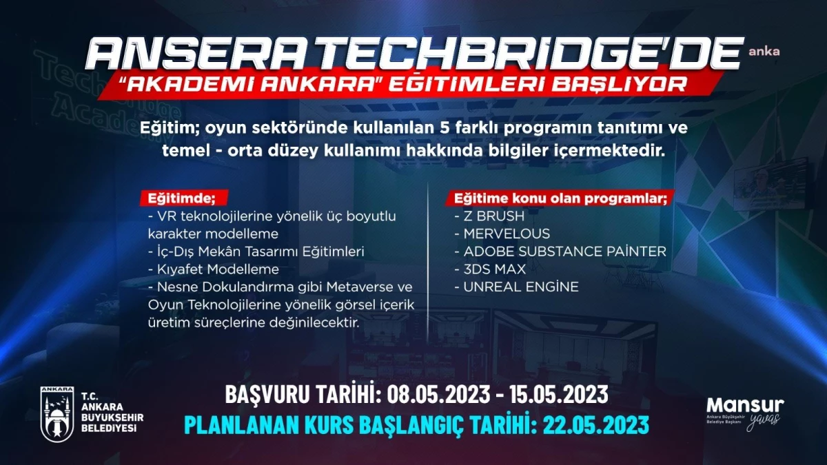 Ankara Büyükşehir Belediyesi, Oyun ve Metaverse Teknolojileri Tasarım Eğitimi\'ni Yeniden Başlatıyor
