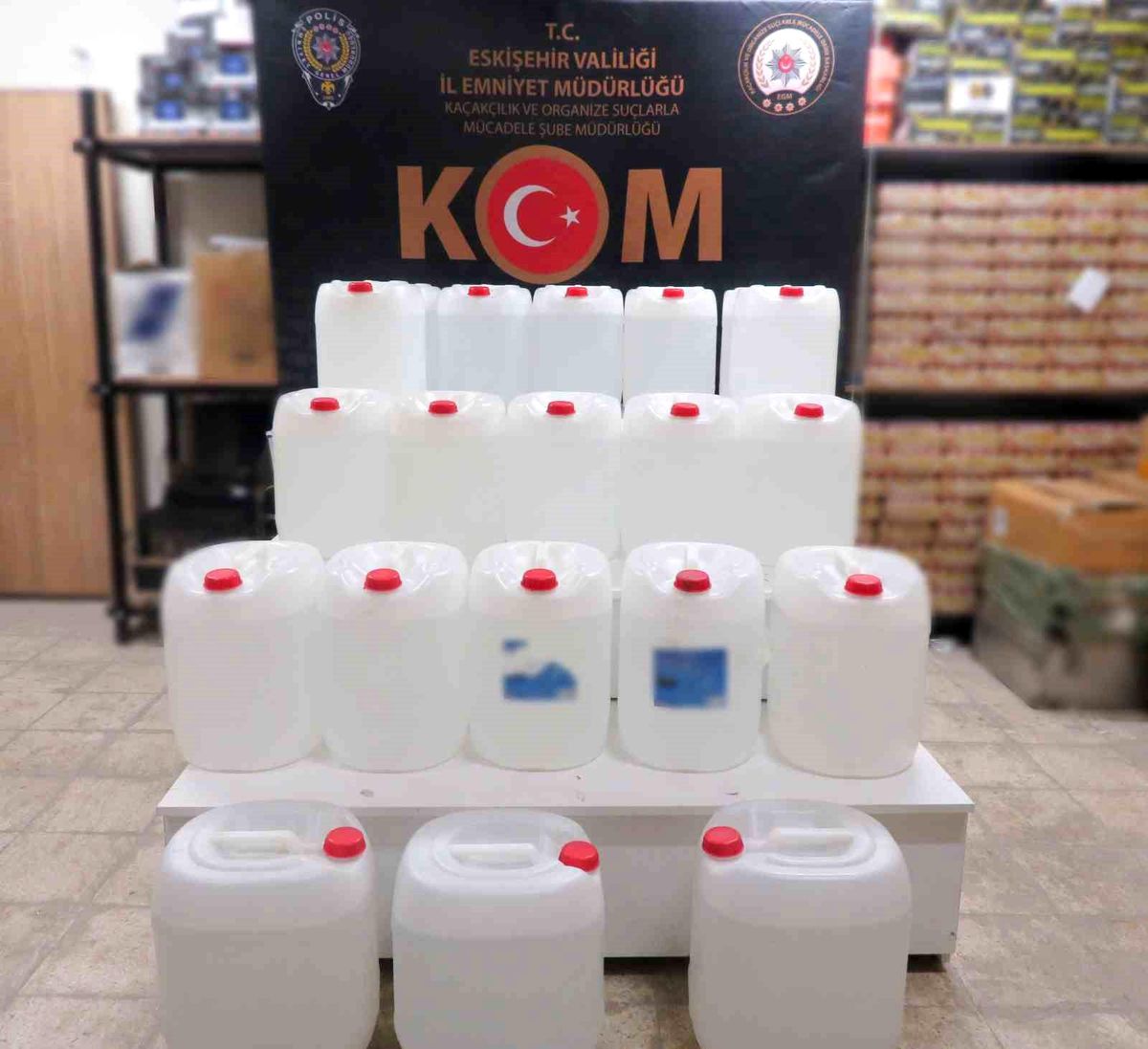 Eskişehir\'de 600 litre etil alkol ele geçirildi, 1 şüpheli gözaltına alındı