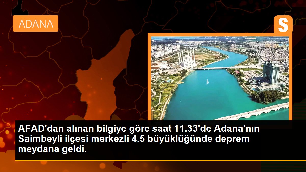 Adana\'da 4.5 Büyüklüğünde Deprem Meydana Geldi