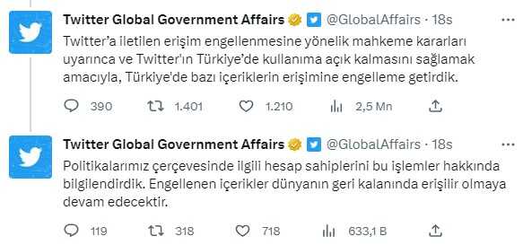 Seçimler öncesi Twitter'dan erişim engeli kararı! Musk topu Türk hükümetine attı Seçimler öncesi Twitter'dan erişim engeli kararı! Musk topu Türk hükümetine attı