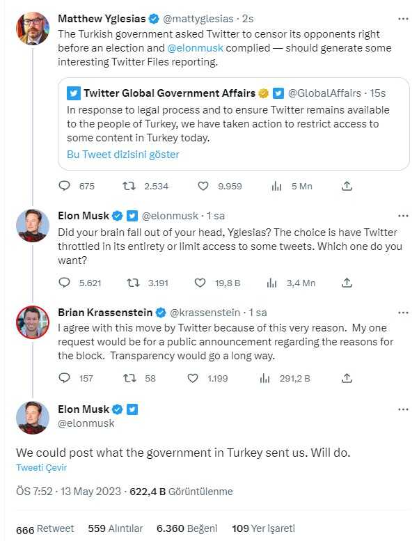 Seçimler öncesi Twitter'dan erişim engeli kararı! Musk topu Türk hükümetine attı Seçimler öncesi Twitter'dan erişim engeli kararı! Musk topu Türk hükümetine attı