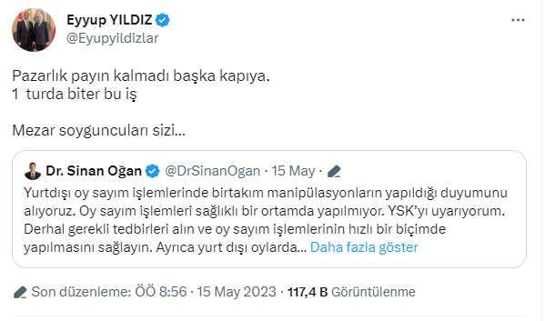 Bahçeli'nin başdanışmanı Eyyüp Yıldız'dan Sinan Oğan'a ağır sözler: Pazarlık payın kalmadı başka kapıya