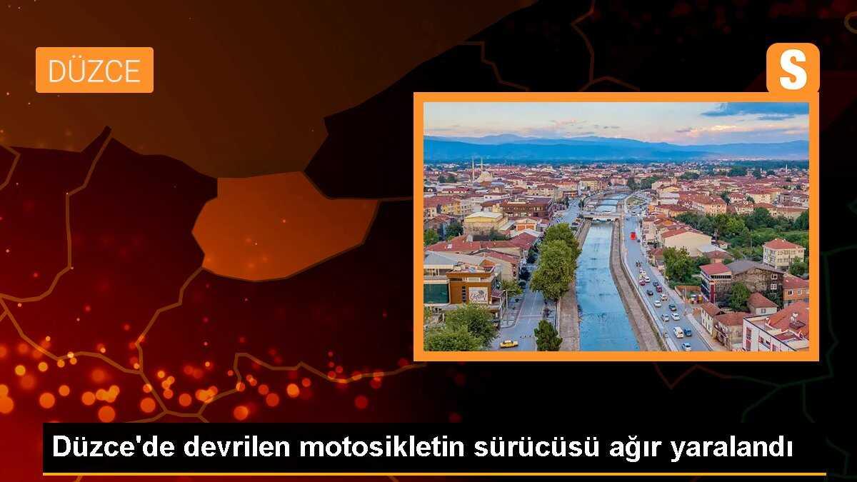 Düzce\'de Devrilen Motosikletin Sürücüsü Ağır Yaralandı