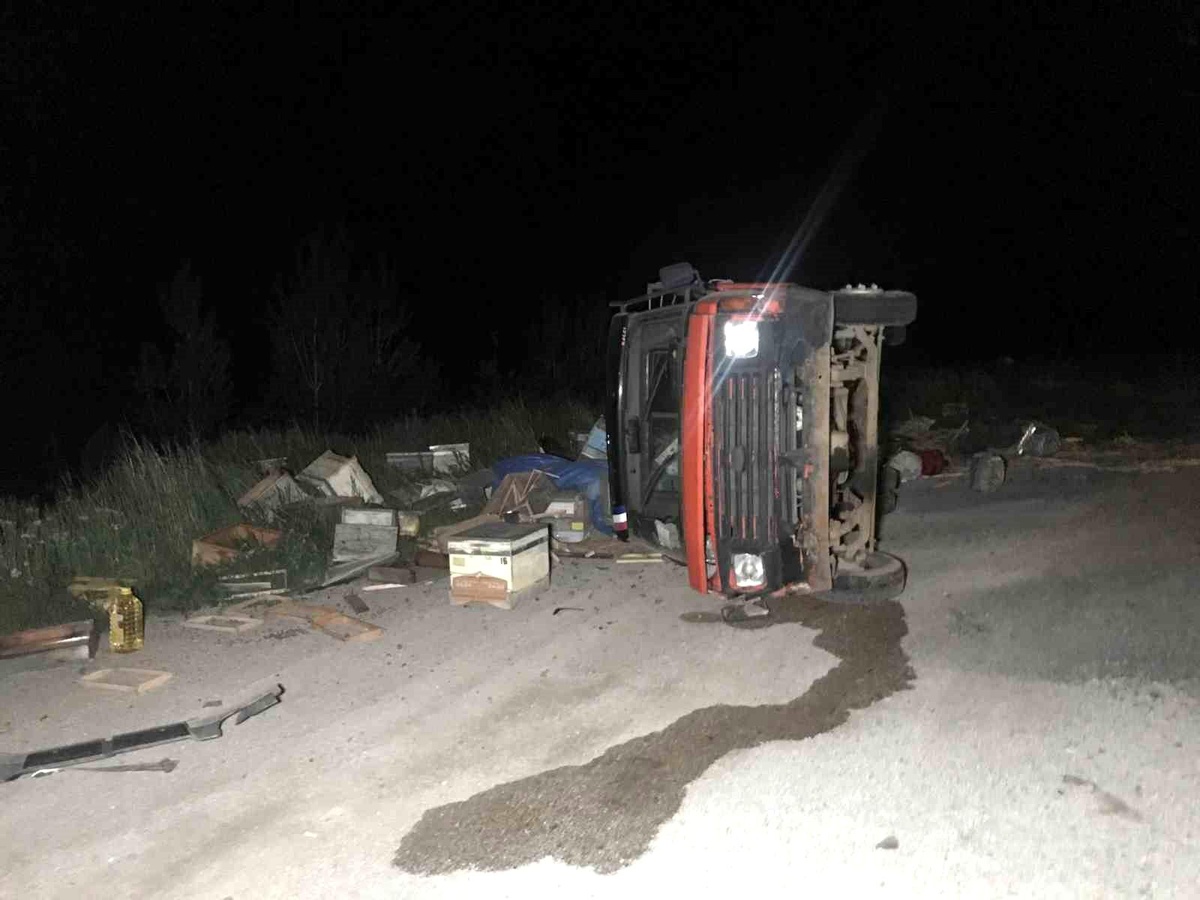 Gümüşhanede Arı Kovanı Yüklü Pikap Kaza Yaptı: 60 Kovan Arı Telef Oldu, 2 Kişi Yaralandı