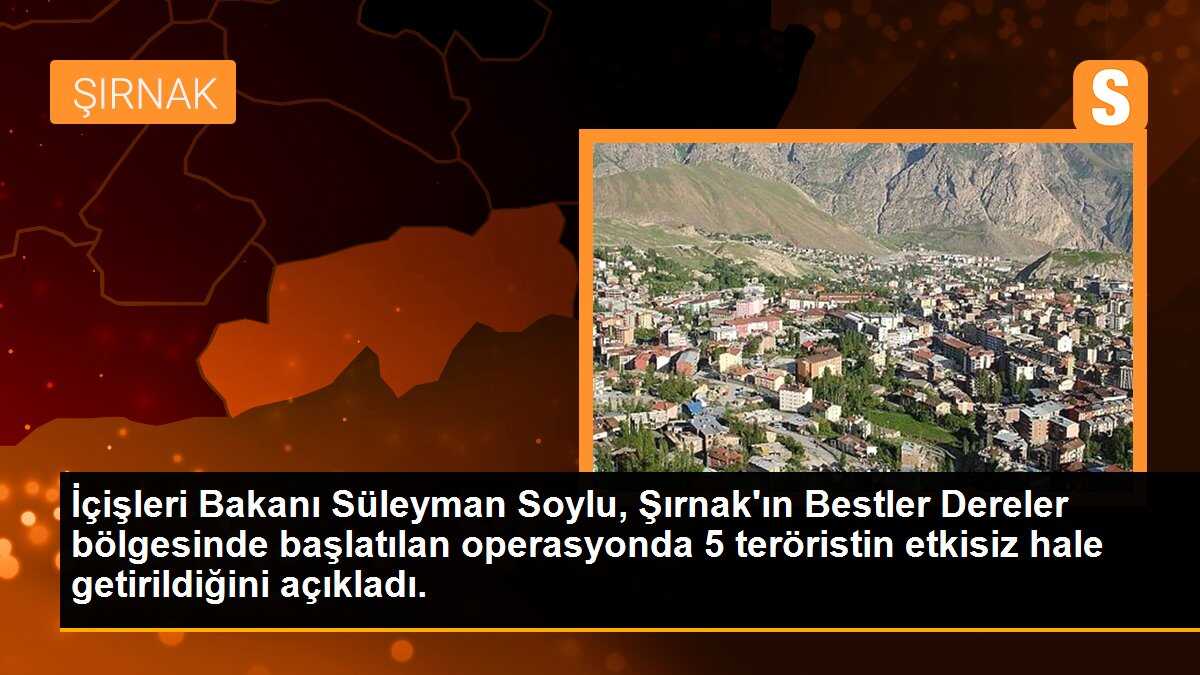 İçişleri Bakanı: Şırnak\'ta 5 terörist etkisiz hale getirildi