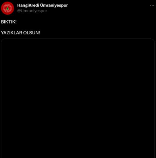 Maç devam ederken Ümraniyespor'dan zehir zemberek açıklama: Yazıklar olsun Maç devam ederken Ümraniyespor'dan zehir zemberek açıklama: Yazıklar olsun