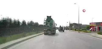 Sancaktepe'de beton mikserinin tehlikeli yolculuğu kamerada