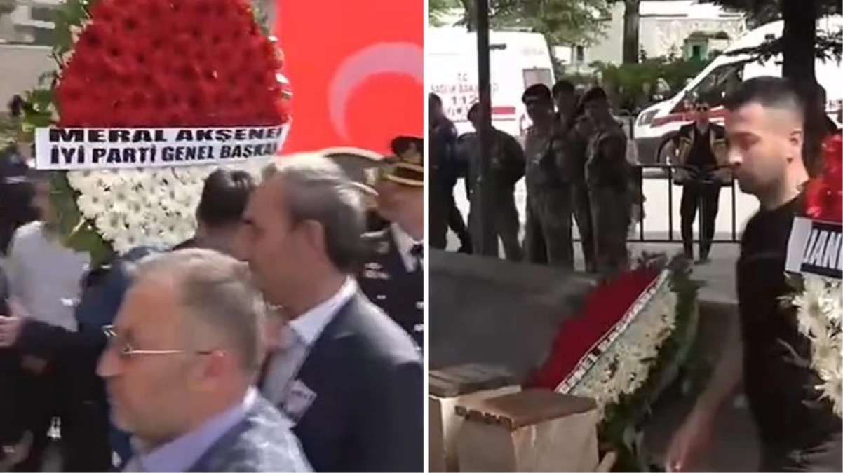 Kılıçdaroğlu ve Akşener\'in şehit cenazesine gönderdiği çelenklerden biri parçalandı diğeri kaldırıldı