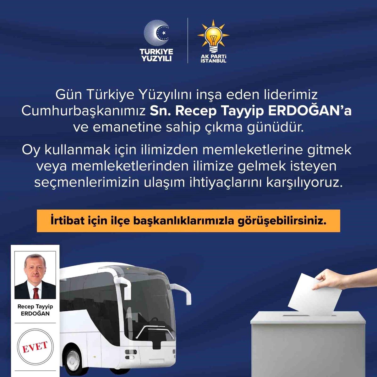 AK Parti İstanbul\'dan 28 Mayıs\'ta seçmenlere ücretsiz ulaşım hizmeti