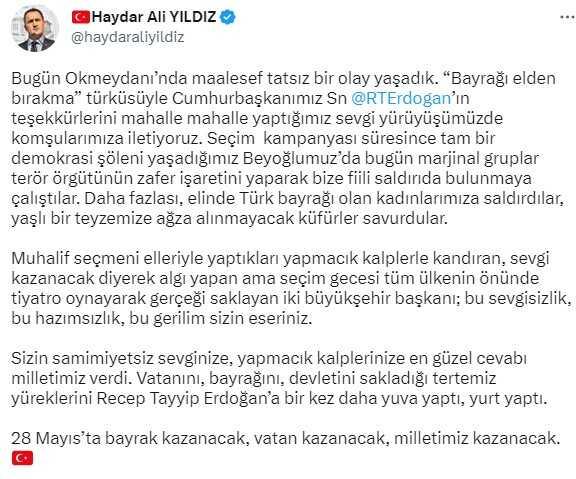 Beyoğlu Belediye Başkanı Yıldız'a ideolojik gruplar engel olmaya çalıştı