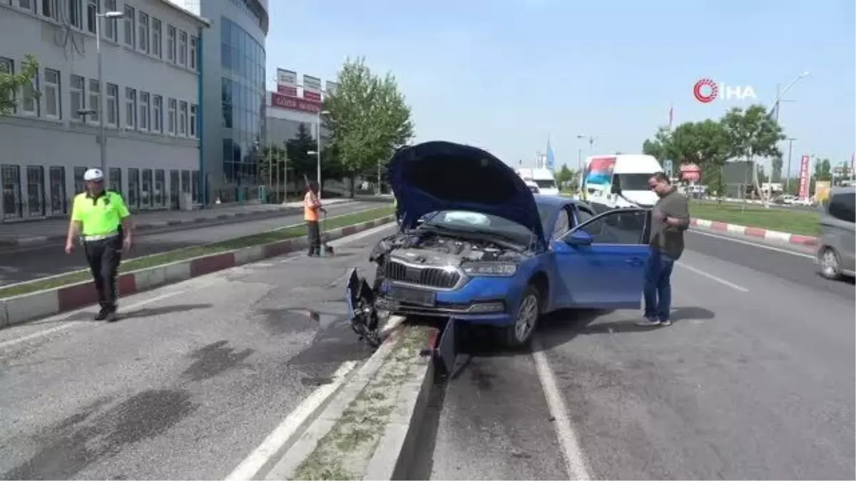 Kontrolden çıkan araç refüje çarptı: 1 yaralı