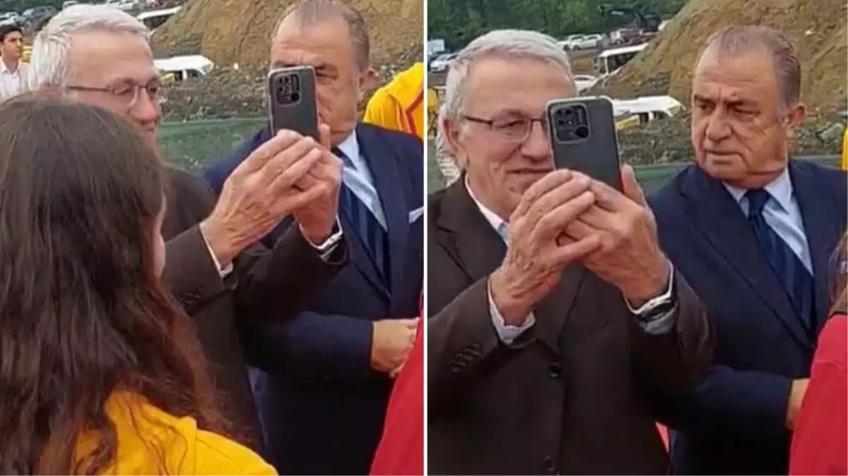 Fatih Terim\'den temel atma töreninde kendisini kayda alan adama bomba tepki