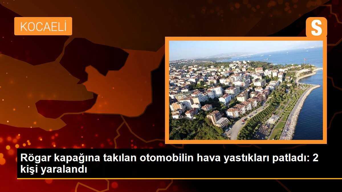Rögar kapağına takılan otomobilin hava yastıkları patladı: 2 kişi yaralandı