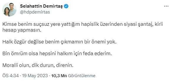 Demirtaş'ın 'Siyasi şantaj' paylaşımının sırrı! Arka planında Ümit Özdağ'ın şartı var