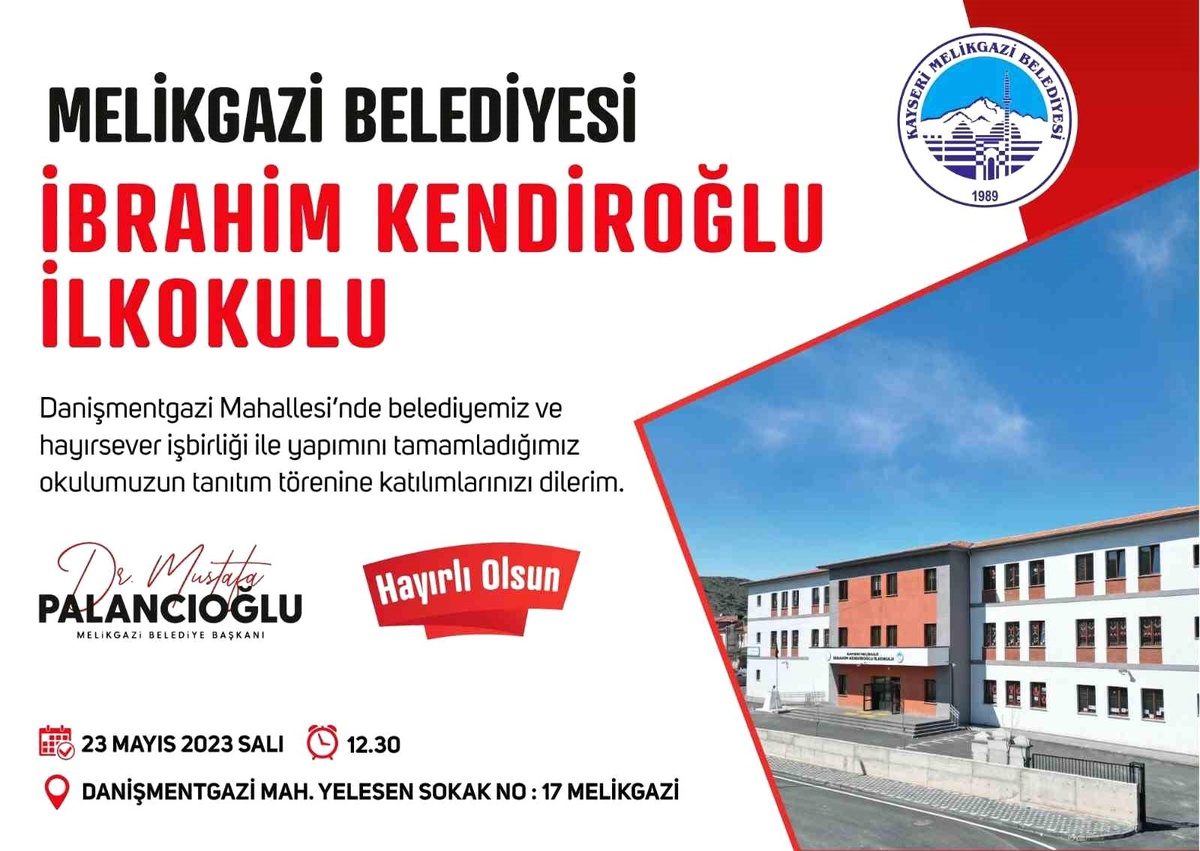 İbrahim Kendiroğlu İlkokulu\'nun tanıtım töreni yapılacak