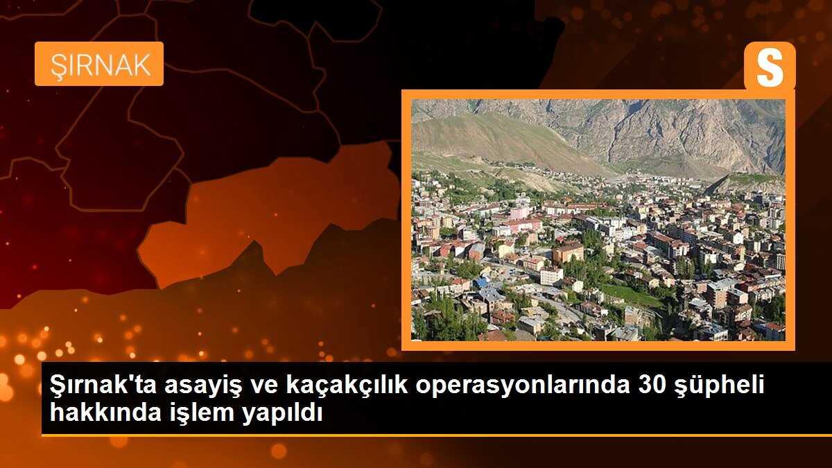 Şırnak\'ta asayiş ve kaçakçılık operasyonlarında 30 şüpheli hakkında işlem yapıldı