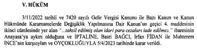 AYM kararı Resmi Gazete'de: Koronavirüs pandemisinde kesilen cezalar iade edilecek