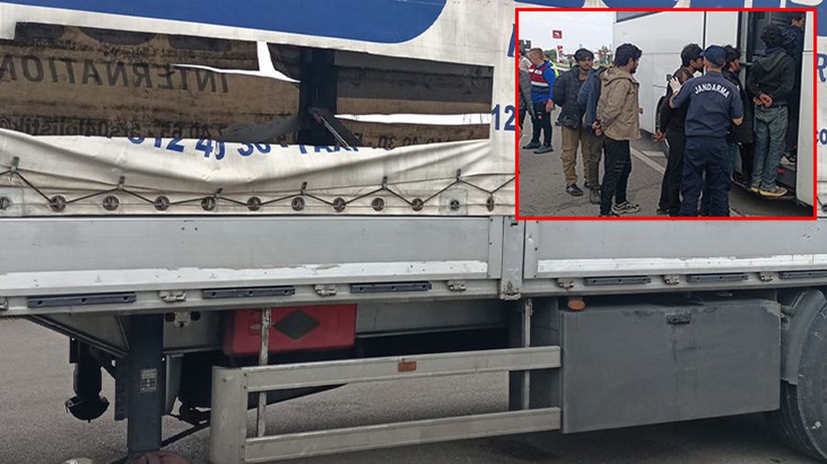 Sivas\'ta tırın dorsesinden 134 kaçak göçmen çıktı
