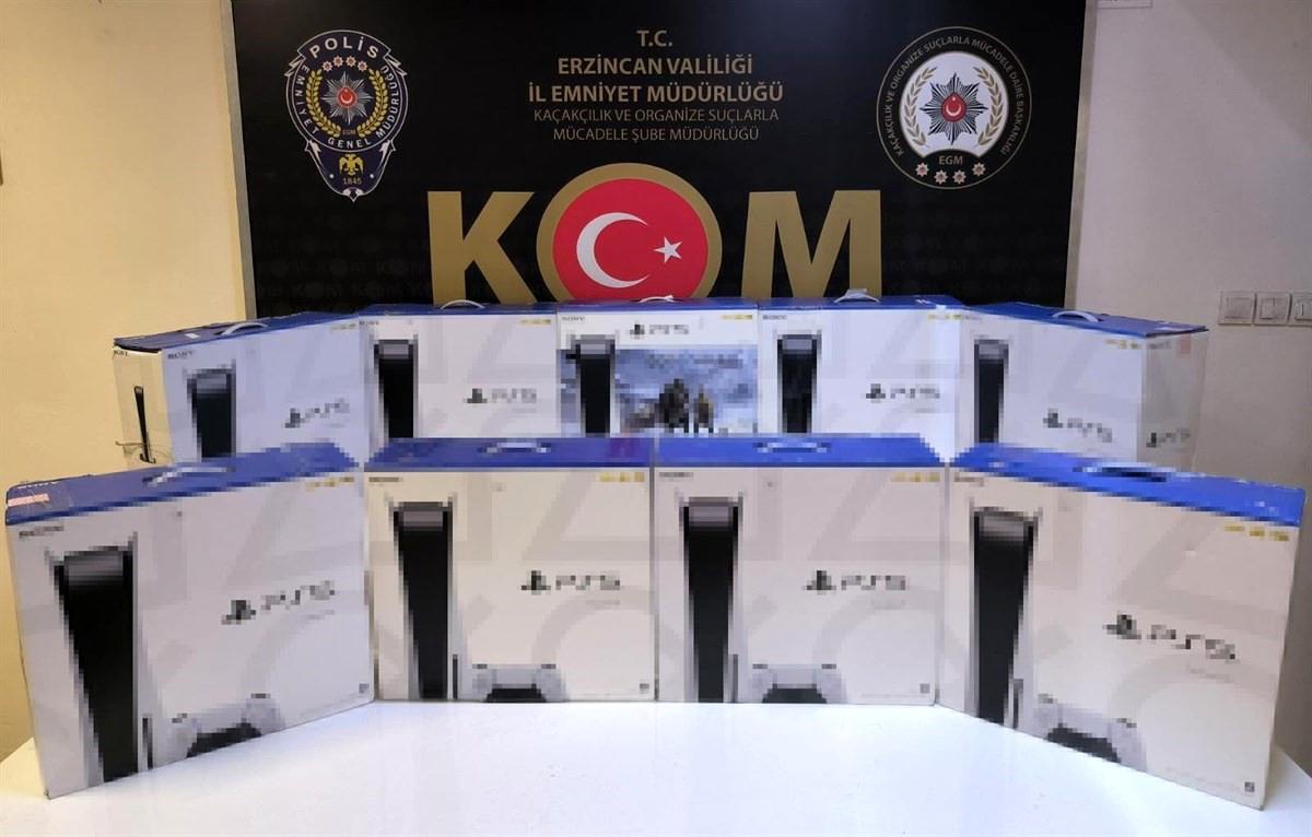 Erzincan\'da 9 adet kaçak oyun konsolu ele geçirildi