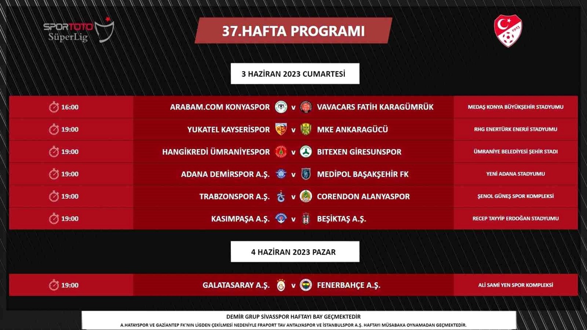 Galatasaray-Fenerbahçe Derbisi 4 Haziran\'da Oynanacak