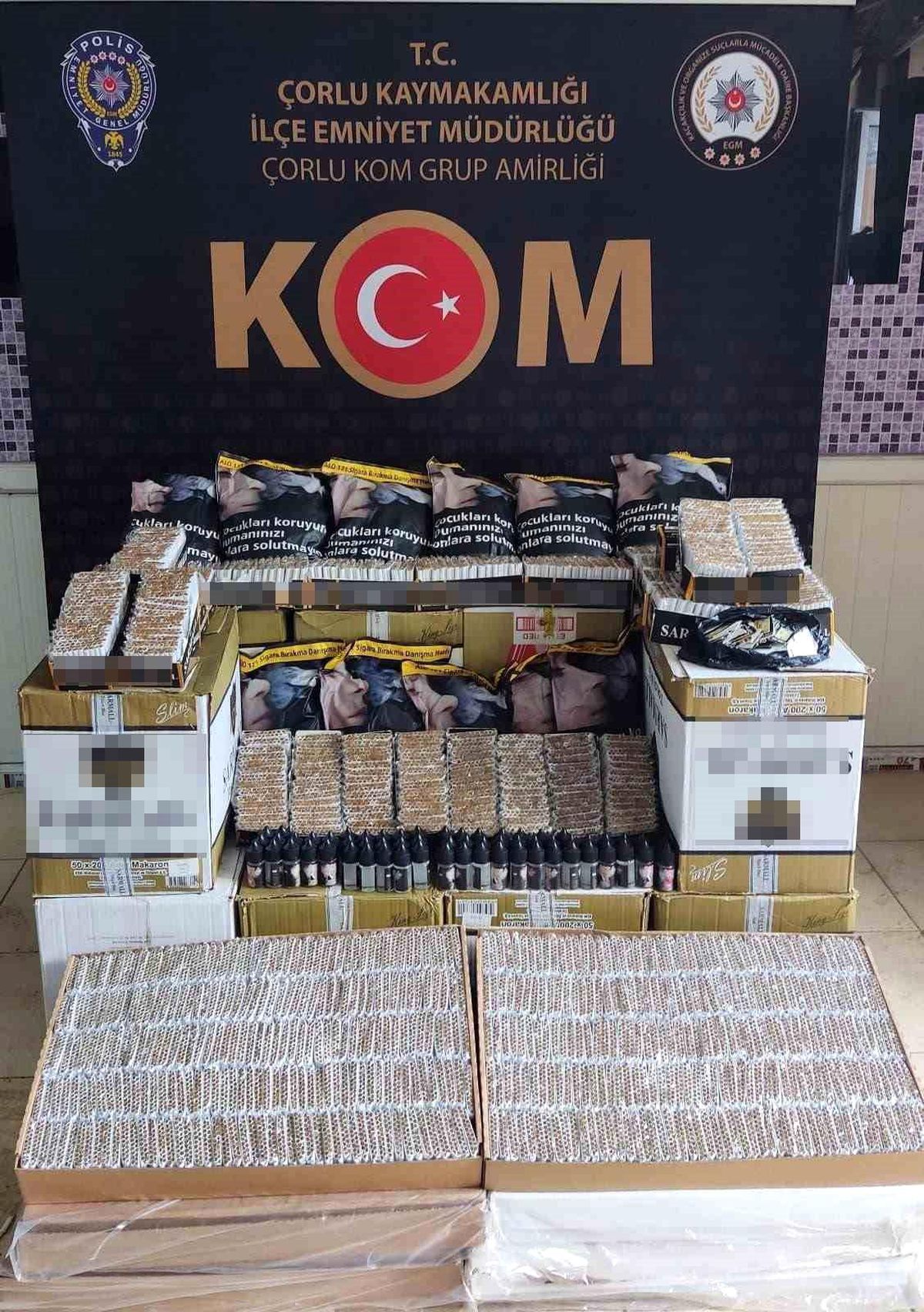 Tekirdağ\'da 130 bin adet makaron ve 17 kilo kaçak tütün ele geçirildi